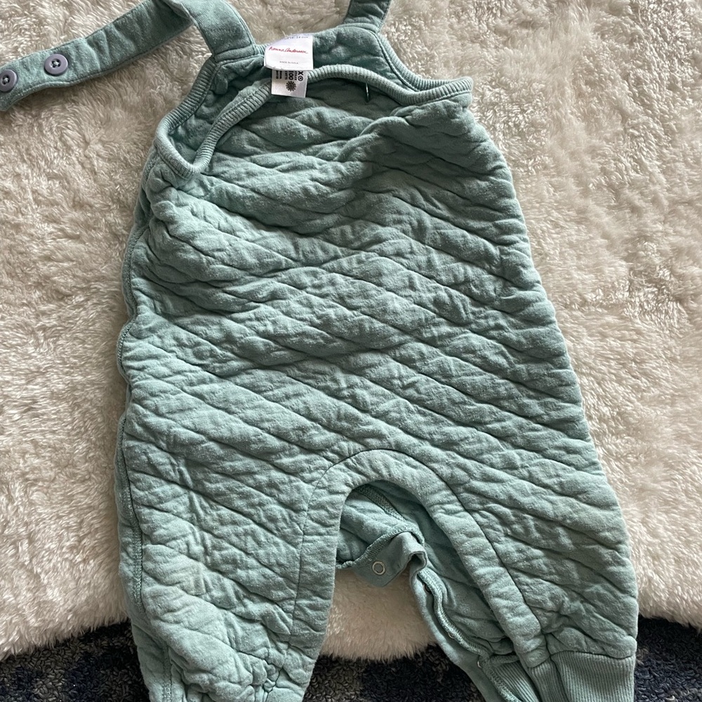 Hanna Andersson quilted green overalls